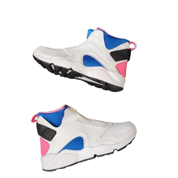 Nike Air Huarache Run Mid Sneakers White Blue Pink Shoe Women Size 10 - Picture 9 of 16